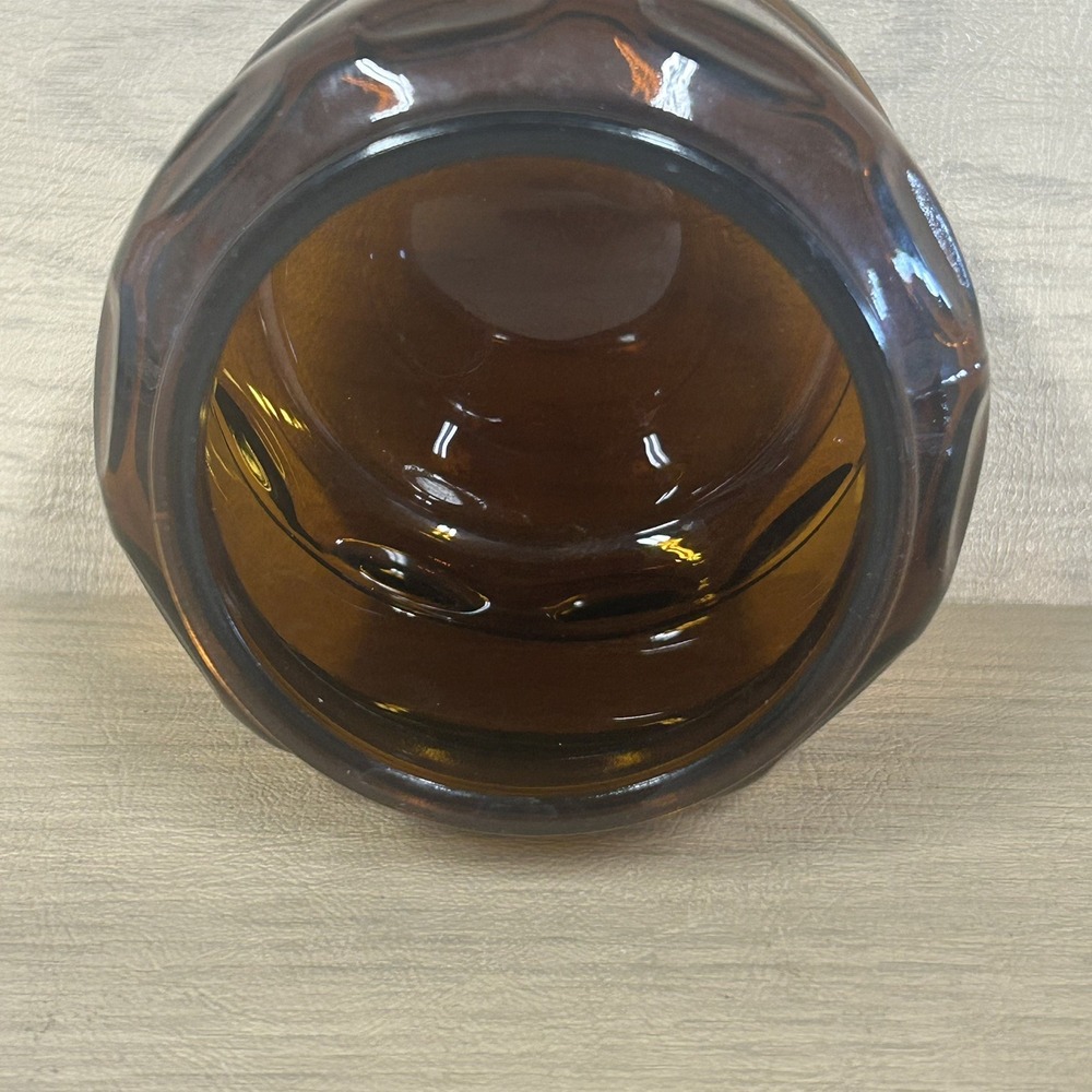 Vintage Dark Brown Amber Glass Apothecary Canister Spice Jar Starburst Lid - Picture 5 of 8